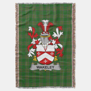 Irish Wakeley Coat of Arms Family Crest Ireland Throw Blanket