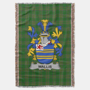 Irish Wallis Coat of Arms Family Crest Ireland Throw Blanket