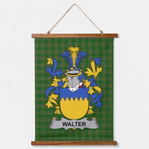 Irish Walter Coat of Arms Family Crest Hanging Tapestry