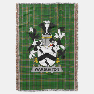  Irish Warburton Coat of Arms Family Crest Ireland Throw Blanket