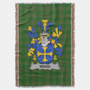  Irish Ward Coat of Arms Family Crest Ireland Throw Blanket