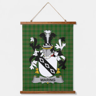 Irish Waring Coat of Arms Family Crest Hanging Tapestry