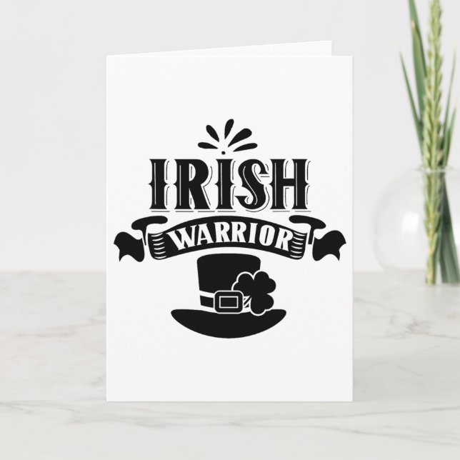 Irish Warrior St. Patricks Day Ireland Leprechaun  Card (Front)