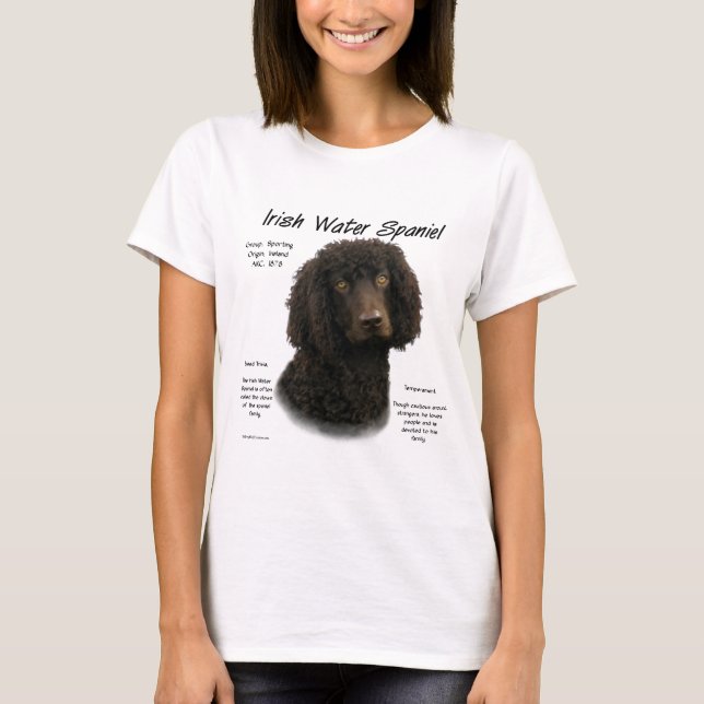 Irish Water Spaniel History Design T-Shirt (Front)