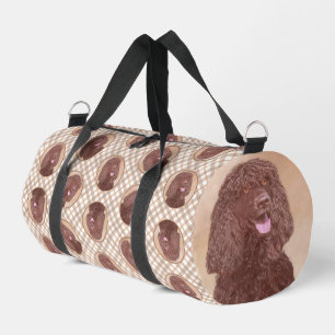 Irish Water Spaniel IWS Painting Original Dog Art Duffle Bag