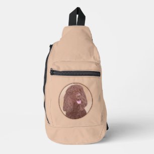 Irish Water Spaniel IWS Painting Original Dog Art Sling Bag