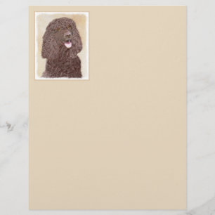 Irish Water Spaniel Painting - Original Dog Art