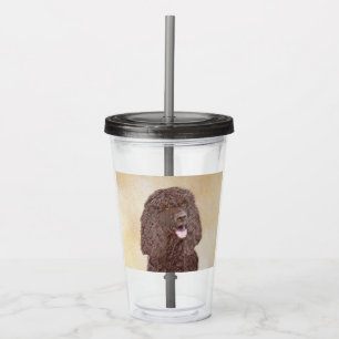 Irish Water Spaniel Painting - Original Dog Art Acrylic Tumbler