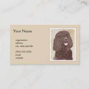 Irish Water Spaniel Painting - Original Dog Art Business Card