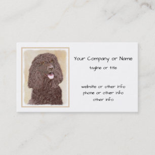 Irish Water Spaniel Painting - Original Dog Art Business Card