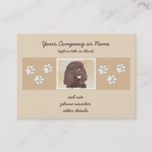 Irish Water Spaniel Painting - Original Dog Art Business Card