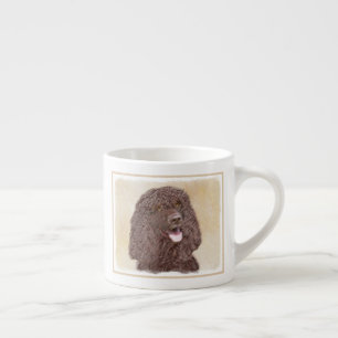 Irish Water Spaniel Painting - Original Dog Art Espresso Cup