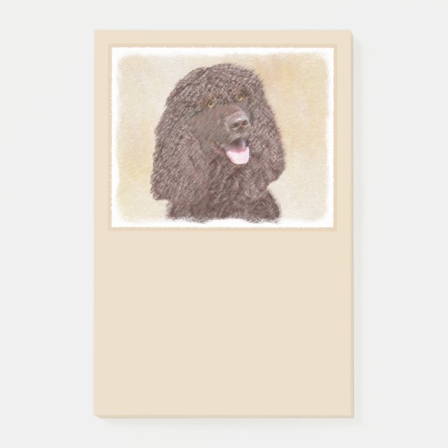 Irish Water Spaniel Painting - Original Dog Art Post-it Notes (Front)