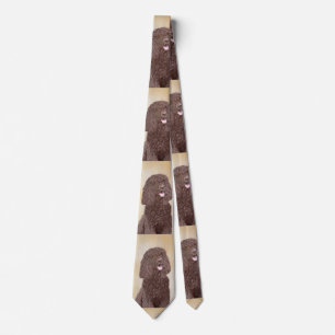 Irish Water Spaniel Painting - Original Dog Art Tie