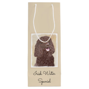 Irish Water Spaniel Painting - Original Dog Art Wine Gift Bag