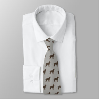 Irish Water Spaniel Silhouettes Pattern Dog Lover Tie