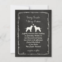 Irish Water Spaniel Silhouettes Wedding Date