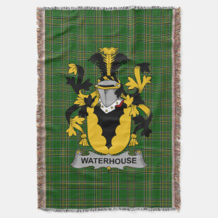  Irish Waterhouse Coat of Arms Family Crest Irelan Throw Blanket