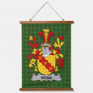 Irish Webb Coat of Arms Family Crest Hanging Tapestry