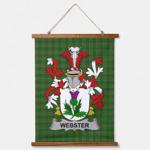 Irish Webster Coat of Arms Family Crest Hanging Tapestry