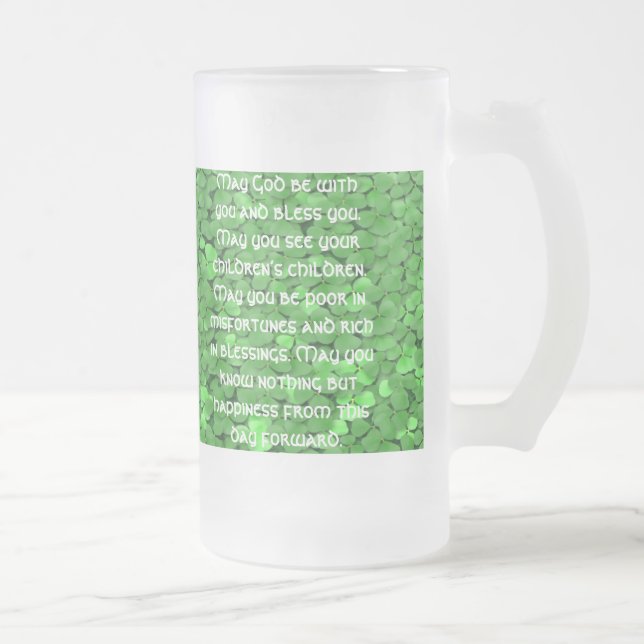 Irish  Wedding Blessing - Customised - Customised Frosted Glass Beer Mug (Right)