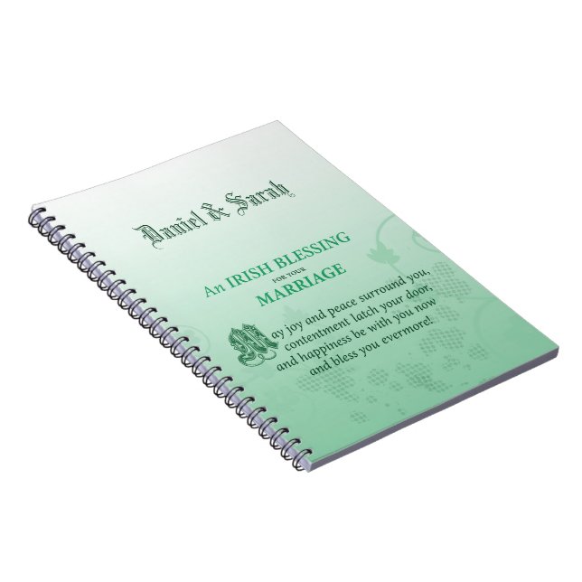 Irish Wedding Congratulations Blessing Spiral Notebook (Right Side)