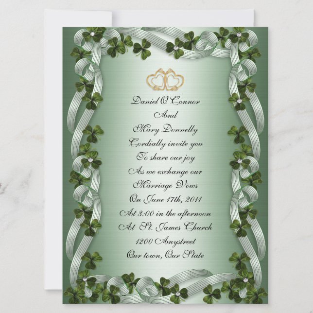 Irish wedding Invitation elegant (Front)