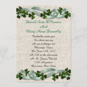 Irish wedding Invitations linen elegant