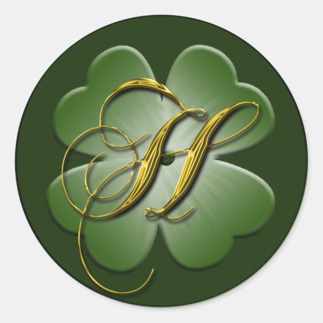 Irish Wedding Monogram H Envelope Seal (Front)
