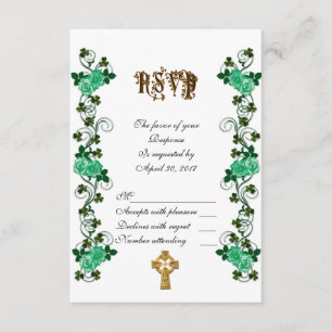 Irish wedding RSVP Celtic cross