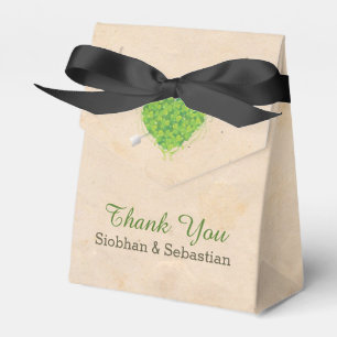 Irish Wedding Shamrock Heart Favour Box