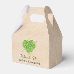 Irish Wedding Shamrock Heart Favour Box