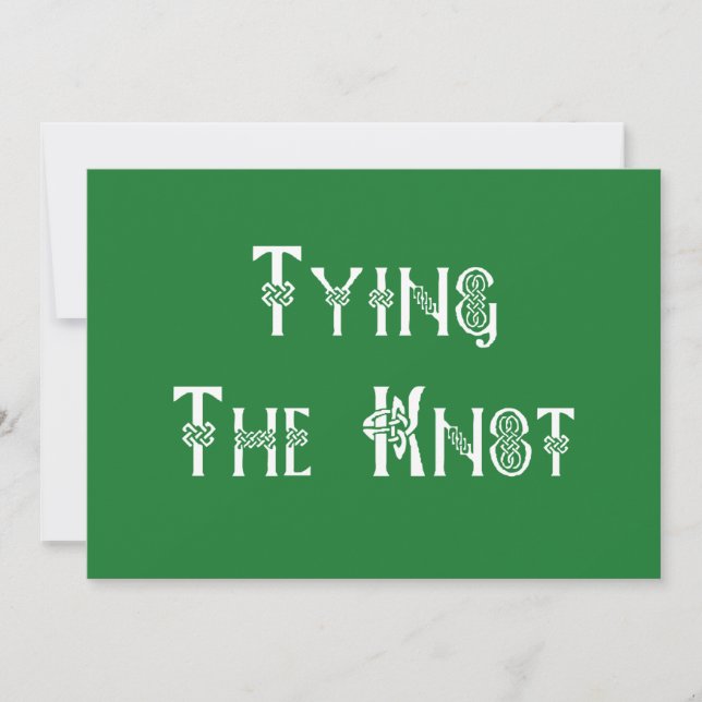 Irish Wedding Tying The Knot Invitation (Front)