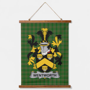 Irish Wentworth Coat of Arms Family Crest Hanging Tapestry