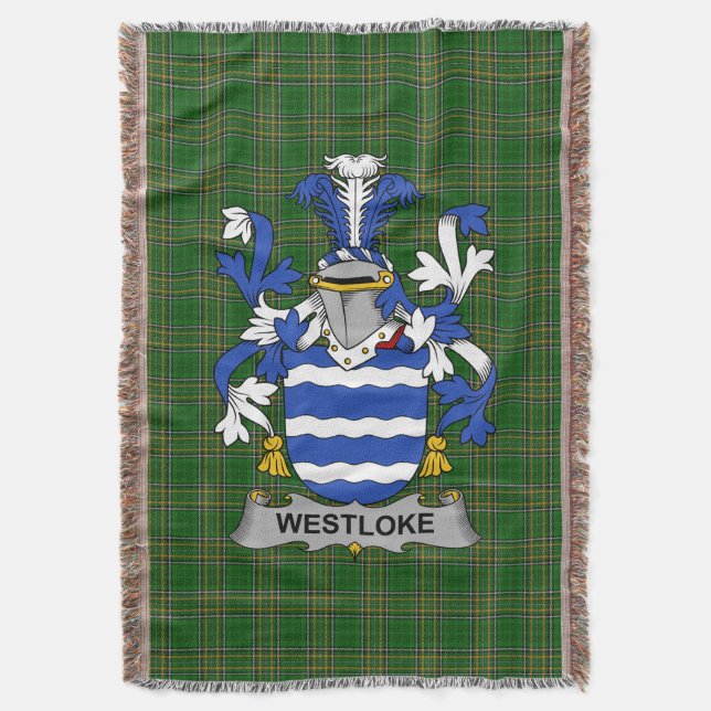  Irish Westloke or Westlock Coat of Arms Family Cr Throw Blanket (Front Vertical)
