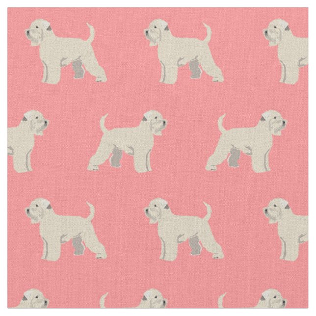 irish wheater terrier dog coral fabric (Close Up)
