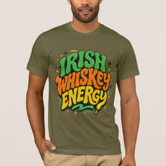 Irish Whiskey Energy - Wavy Y2K Groovy St. Paddy's T-Shirt