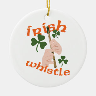 Irish Whistle Ceramic Tree Decoration