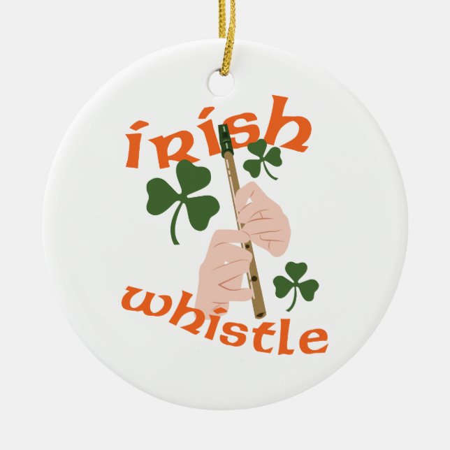 Irish Whistle Ceramic Tree Decoration (Front)