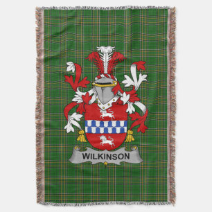  Irish Wilkinson Coat of Arms Family Crest Ireland Throw Blanket