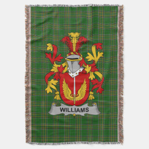  Irish Williams Coat of Arms Family Crest Ireland Throw Blanket