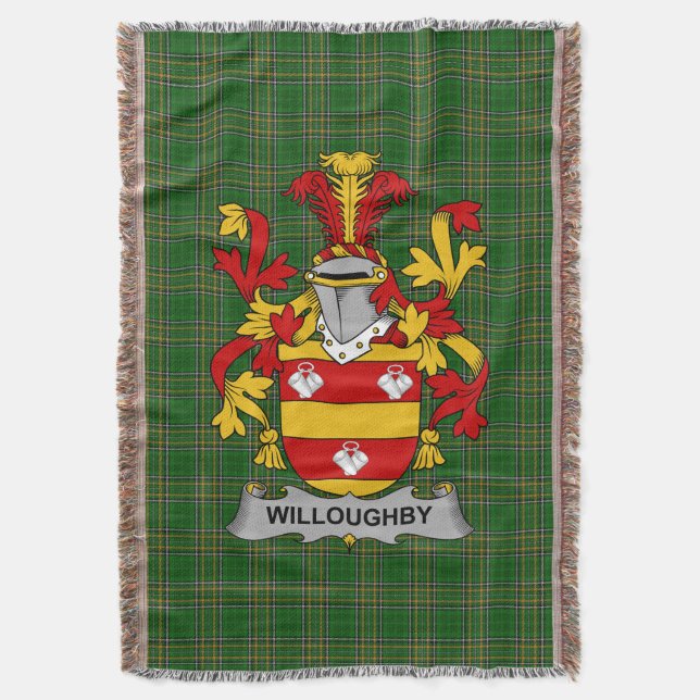  Irish Willoughby Coat of Arms Family Crest Irelan Throw Blanket (Front Vertical)