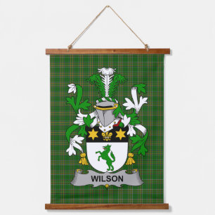 Irish Wilson Coat of Arms Family Crest Hanging Tapestry