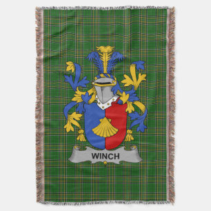 Irish Winch Coat of Arms Family Crest Ireland Throw Blanket