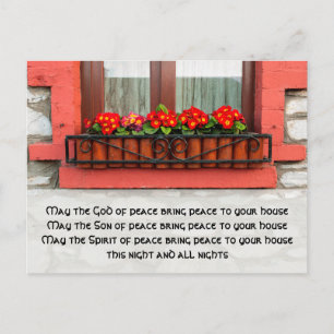 Irish Window and Blessing for Peace Postcard