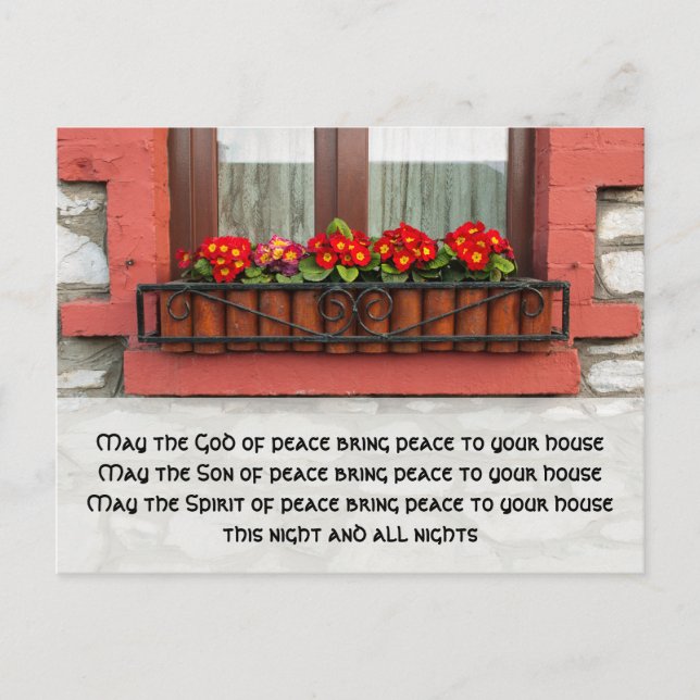 Irish Window and Blessing for Peace Postcard (Front)