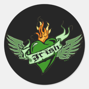 Irish Winged Heart stickers