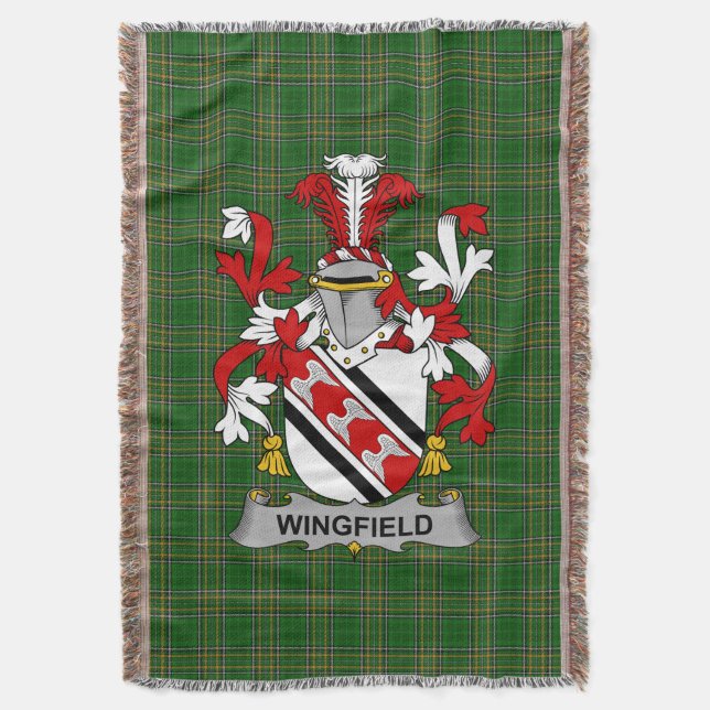  Irish Wingfield Coat of Arms Family Crest Ireland Throw Blanket (Front Vertical)