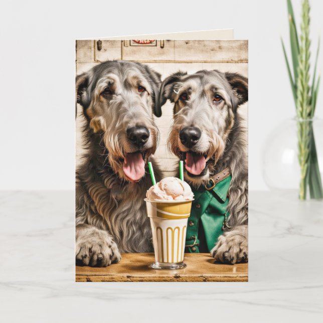 Irish Wolfhound Birthday Card (Front)