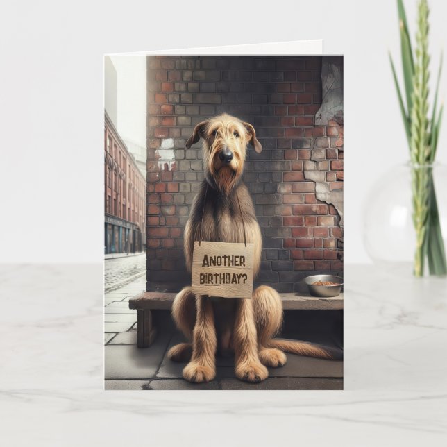 Irish Wolfhound Birthday Humour Card (Front)